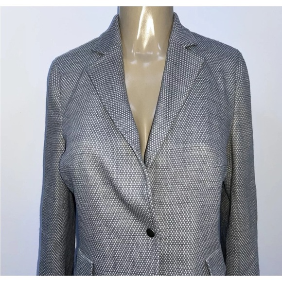 Akris Punto fitted wool gray one button blazer Jacket size 8 - Picture 2 of 5